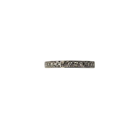 Vintage 14 Karat White Gold Diamond Wedding Band Ring Size 7.5 #11966 - Picture 1 of 9